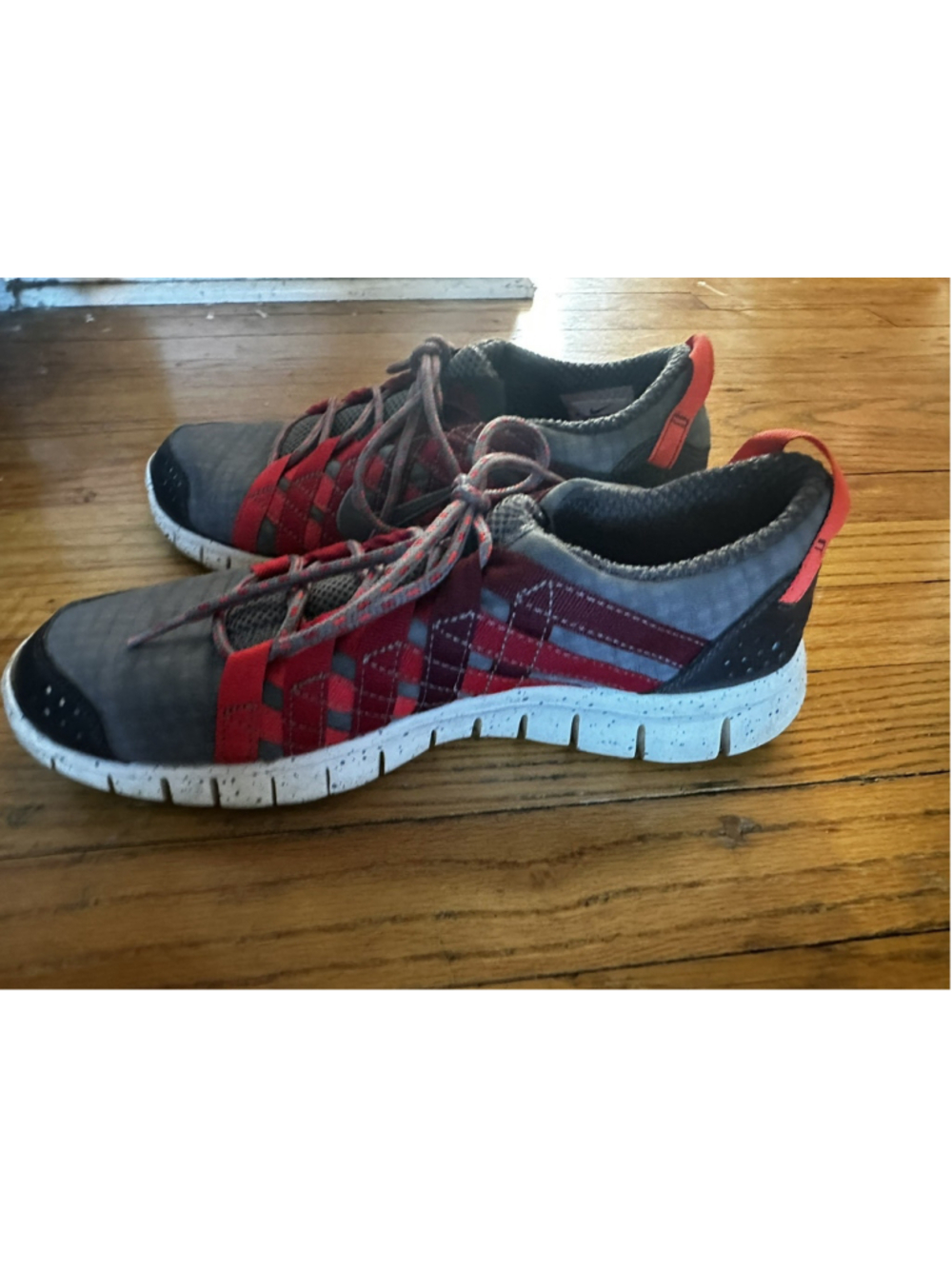 Nike Free Powerlines+ Grey Red Colorway Gym Sneakers 536185-006